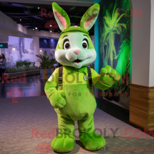 Lime Green Rabbit mascot...