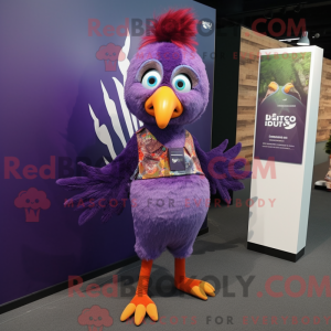 Lilla fasan maskot kostume...