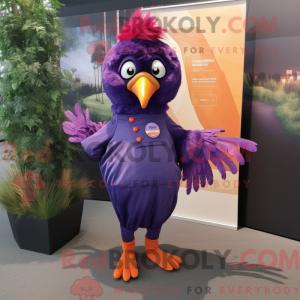 Lilla fasan maskot kostume...