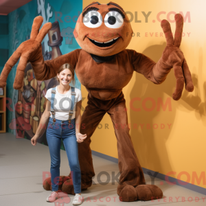 Brown Spider mascot costume...