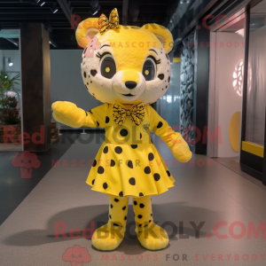 Lemon Yellow Leopard mascot...