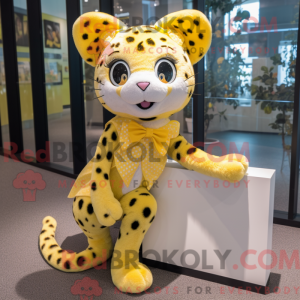 Lemon Yellow Leopard mascot...