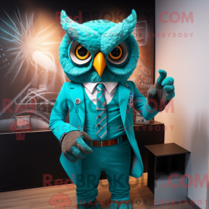Turquoise Owl mascot...