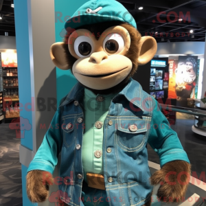 Teal Monkey Maskottchen...
