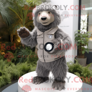 Gray Sloth Bear mascot...