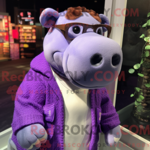 Lila Nilpferd Maskottchen...