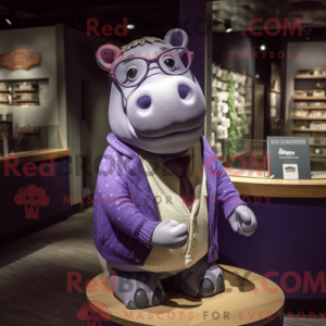 Purple Hippopotamus mascot...