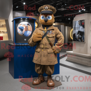 Brown Navy Soldier mascot...