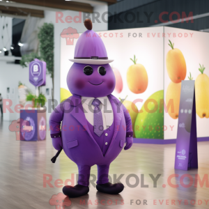 Purple Pear mascot costume...