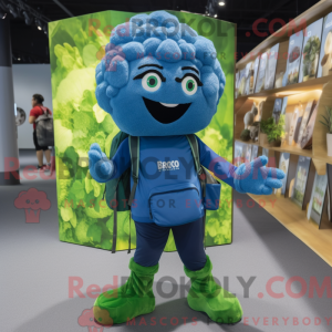 Blå Broccoli maskot kostume...