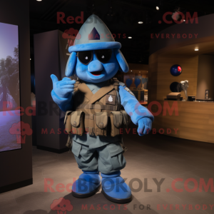 Blue Army Soldier mascot...