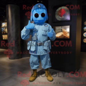 Blue Army Soldier maskot...