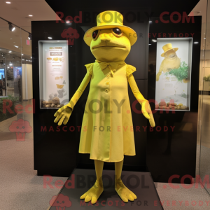Gold Frog maskot kostume...