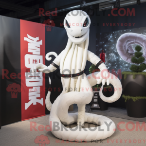White Hydra mascot costume...