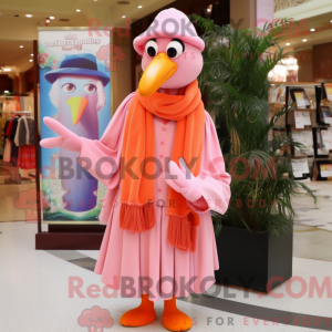 Peach Flamingo mascot...