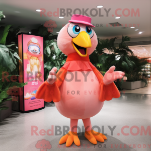 Peach Flamingo mascot...