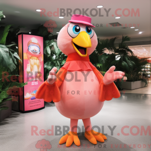 Peach Flamingo Maskottchen...