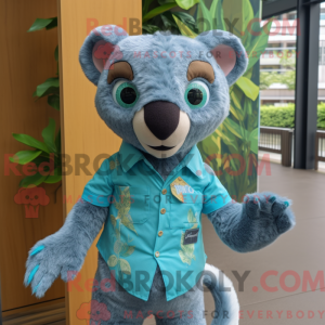 Turquoise Jaguarundi mascot...