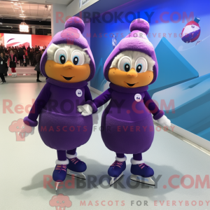 Par roxo de patins de gelo...
