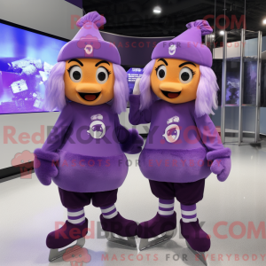 Par roxo de patins de gelo...