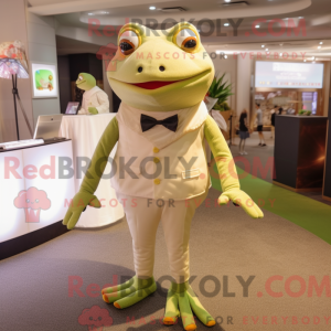 Beige Frog mascot costume...