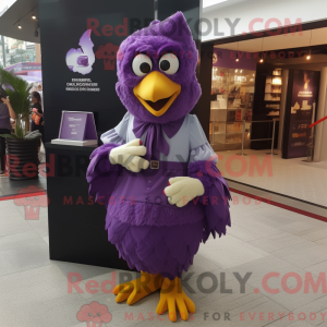 Purple Fried Chicken mascot...