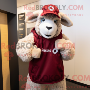 Maroon Merino Sheep mascot...
