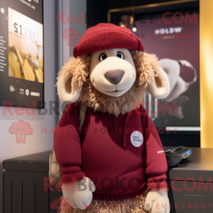 Maroon Merino Sheep maskot...