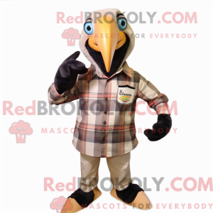 Beige Toucan mascot costume...