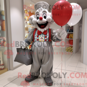 Grå klovne maskot kostume...