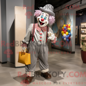 Gray Clown mascot costume...