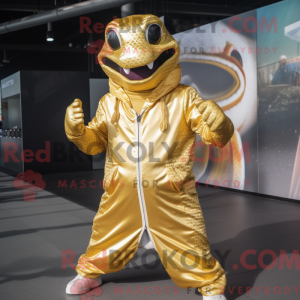 Gold Python mascot costume...
