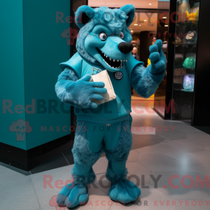 Teal Werewolf mascot...