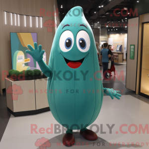 Teal Green Bean mascot...