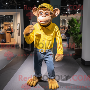 Mascotte de chimpanzé jaune...