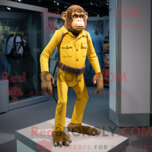Gul chimpanse maskot...
