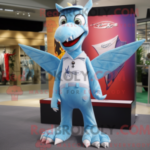 Sky Blue Pterodactyl mascot...
