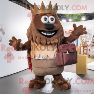 Brown King mascot costume...