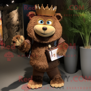 Brown King mascot costume...
