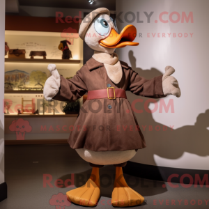 Brown Geese mascot costume...