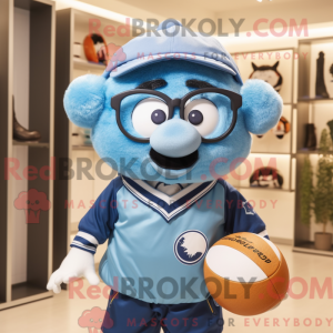 Sky Blue Rugby Ball maskot...