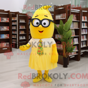Gul Mango maskot kostume...