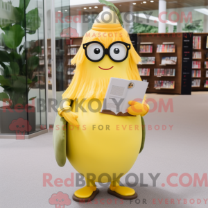 Gul Mango maskot kostume...