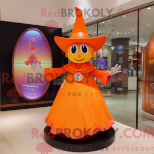 Orange Witch S Hat mascot...