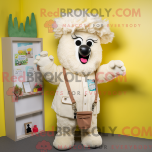 Cream Llama mascot costume...