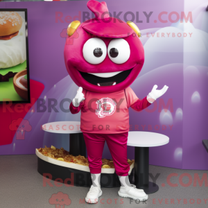 Magenta Burgers mascot...