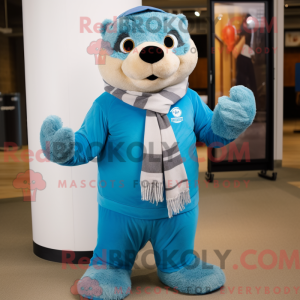 Sky Blue Marmot mascot...