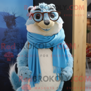Sky Blue Marmot mascotte...