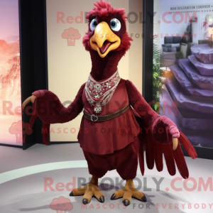 Maroon Archeopteryx mascot...