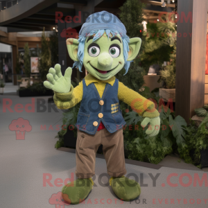 Olive Elf mascot costume...